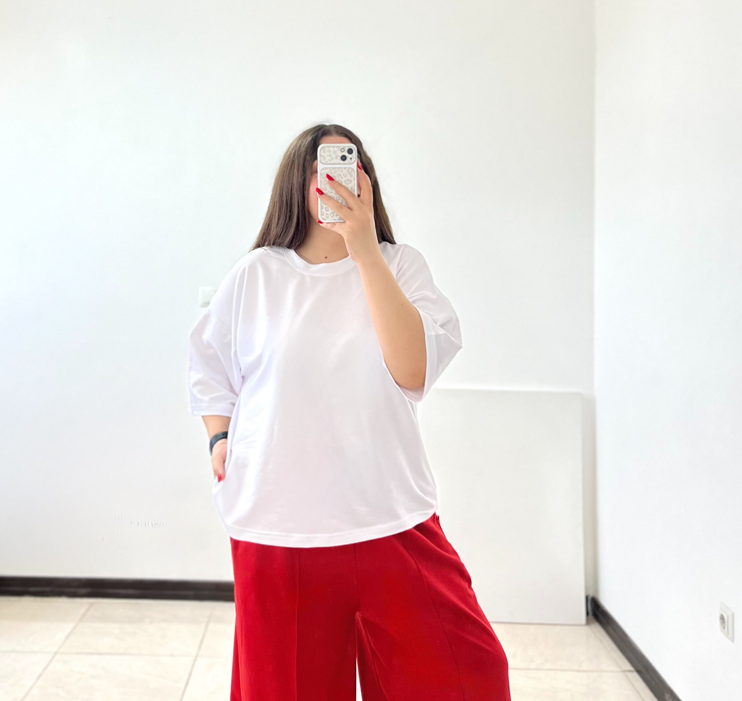 تیشرت باکسی مچینست سفید🤍